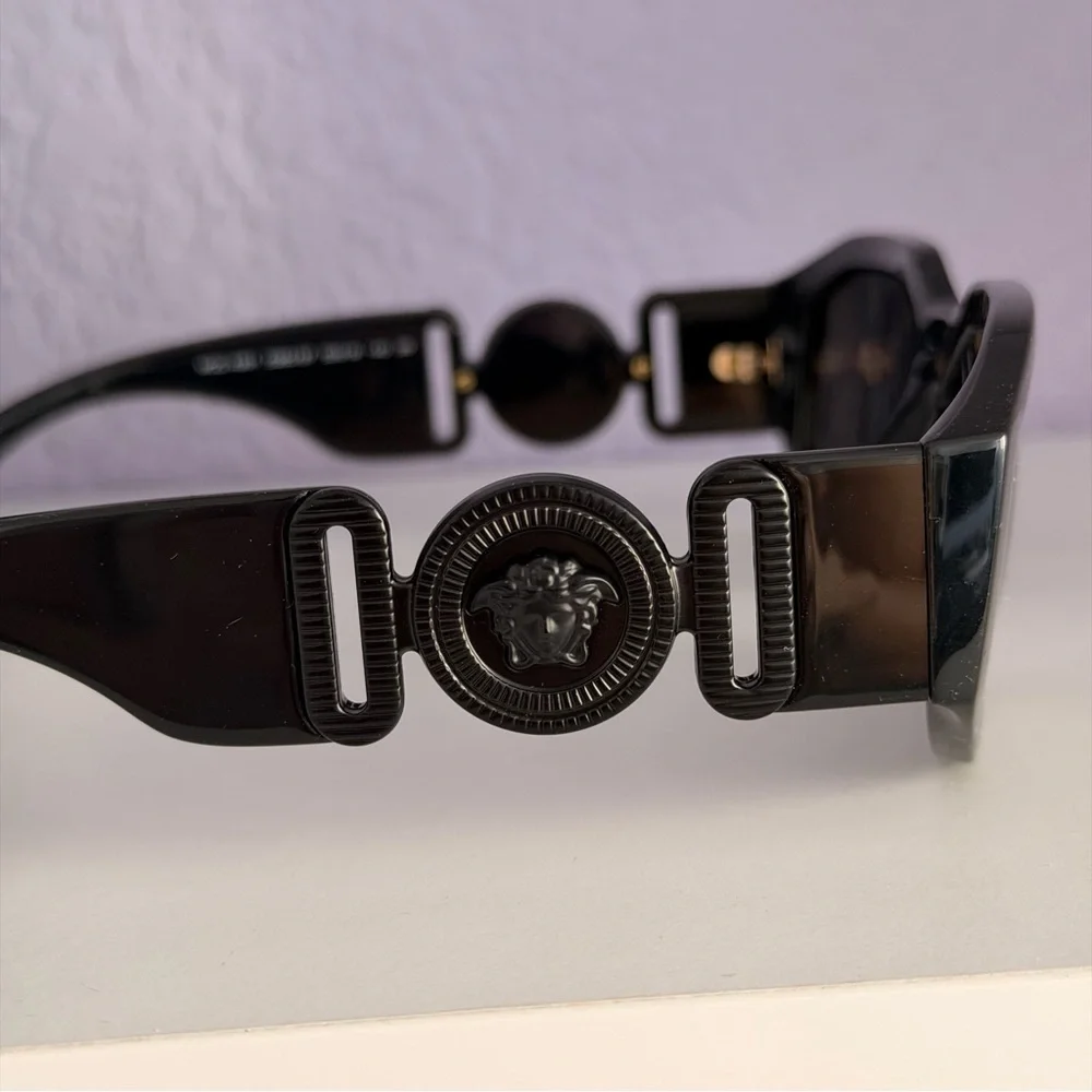New! Versace Glossy Black Sunglasses Mod.4361 5360/87, Authentic